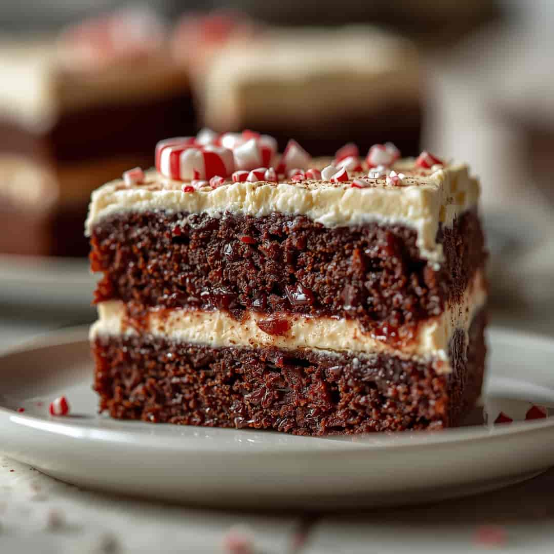 Single Layer Peppermint Chocolate Cake