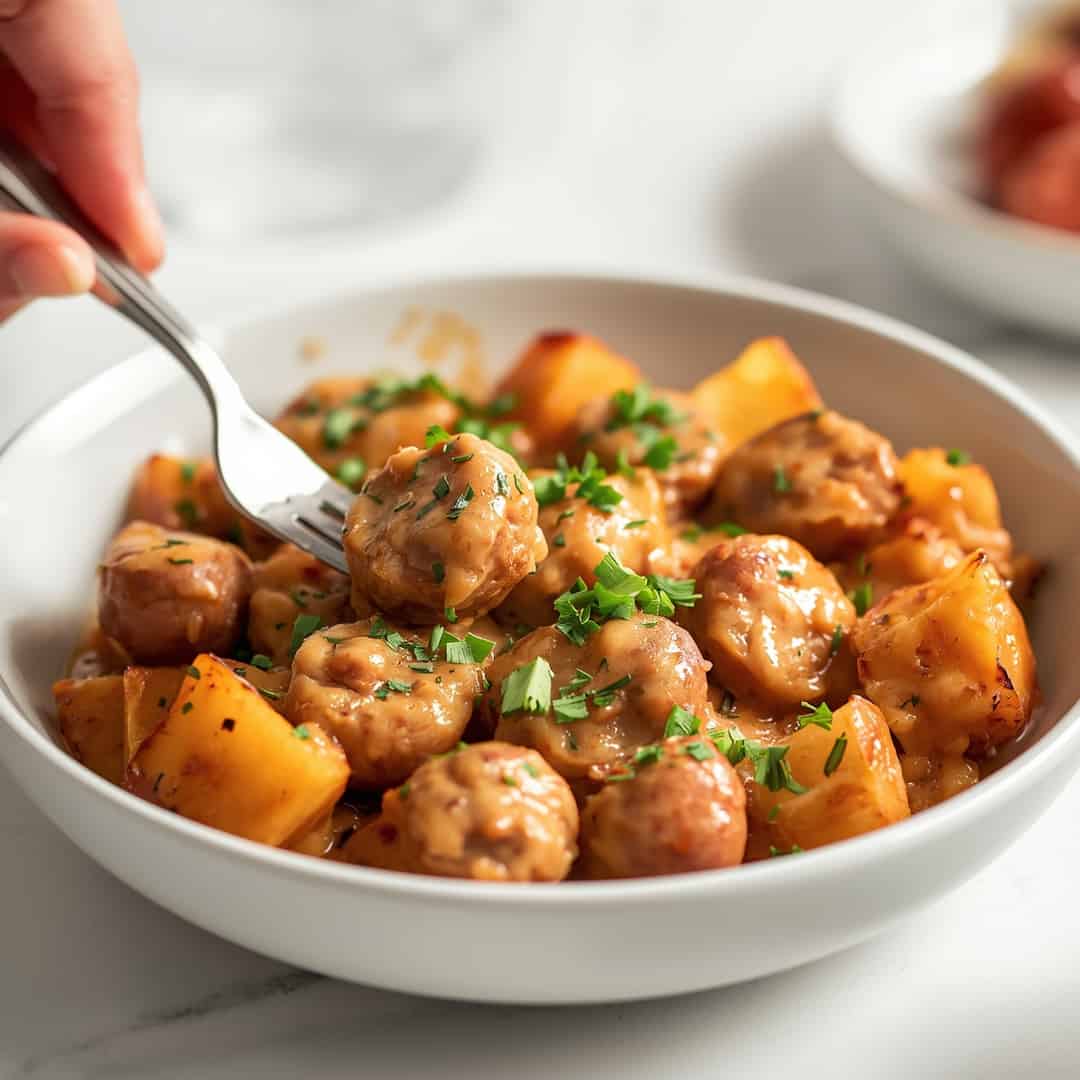 Slow Cooker Sausage and Cheesy Potatoes