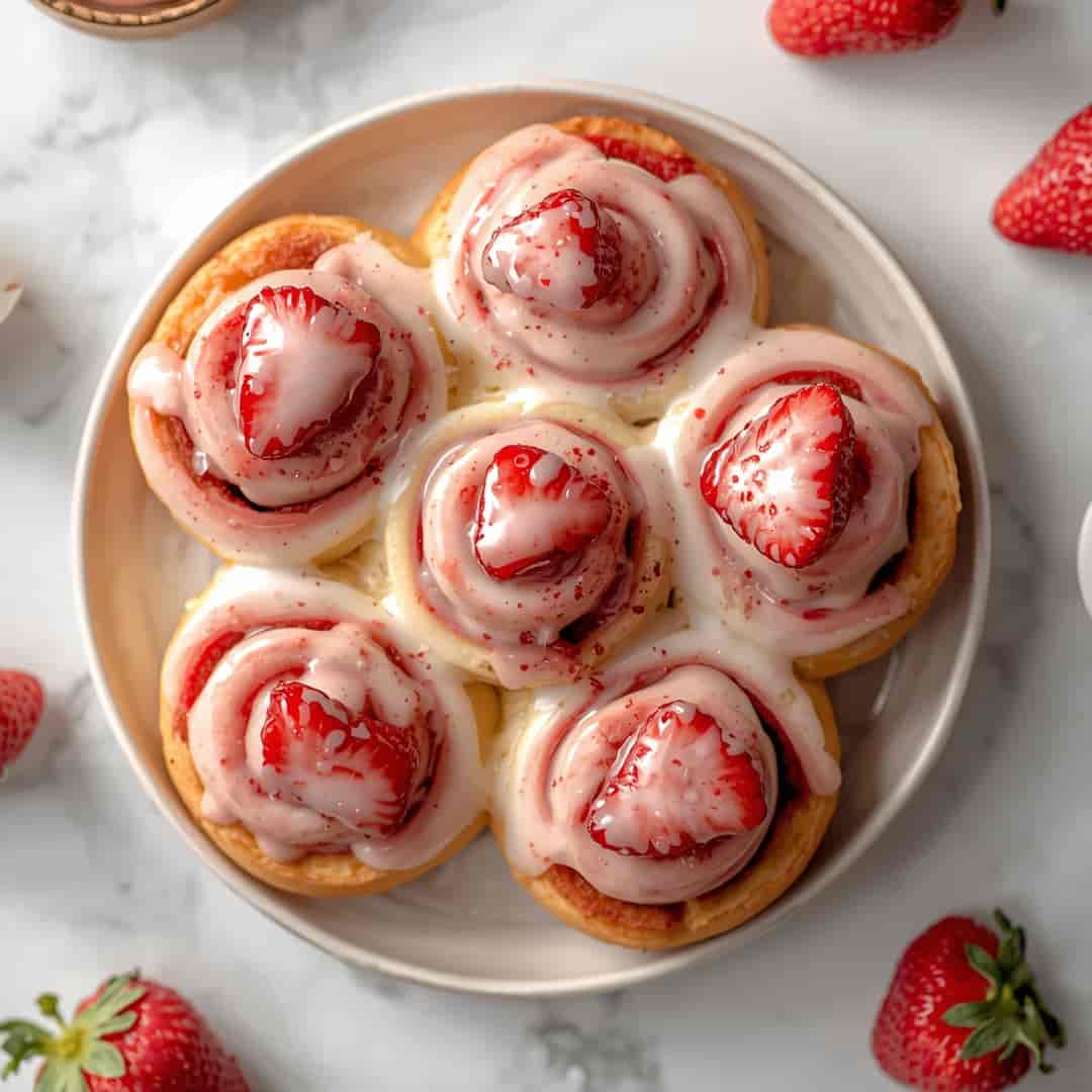 Strawberry Cheesecake Sweet Rolls Glaze
