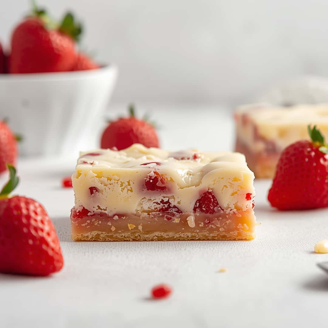 Strawberry White Chocolate Gooey Bars 2 Strawberry White Chocolate Gooey Bars