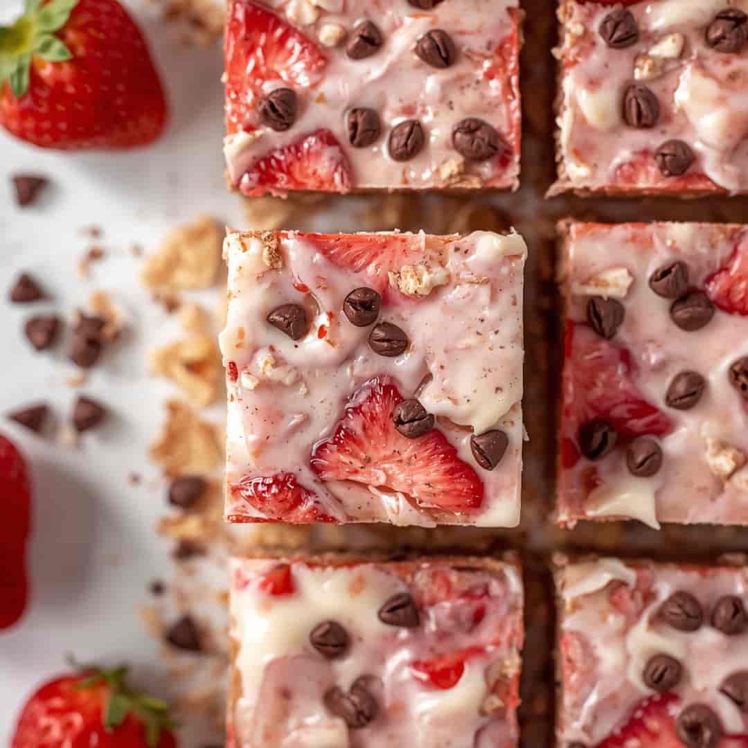 Strawberry White Chocolate Gooey Bars
