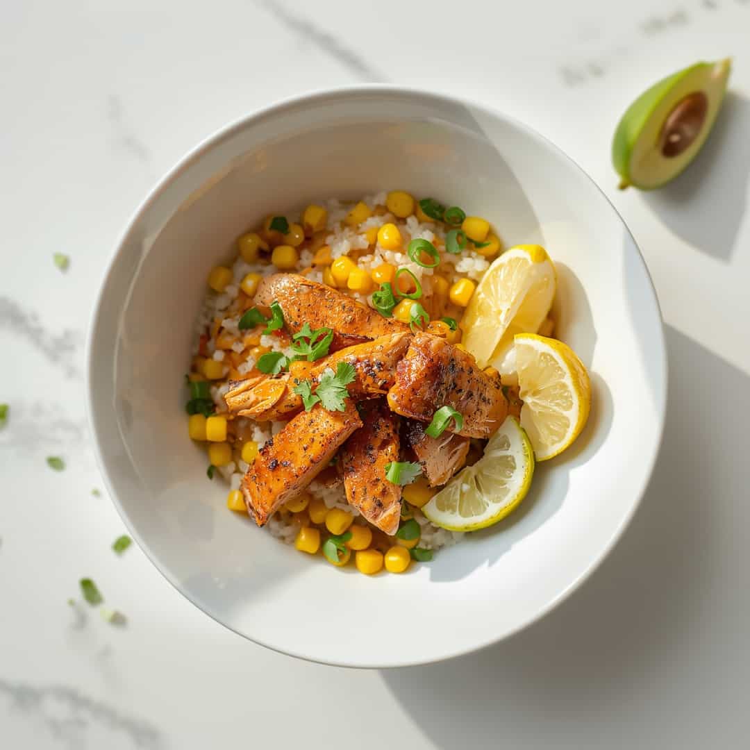 Street Corn Chicken Rice Bowl
