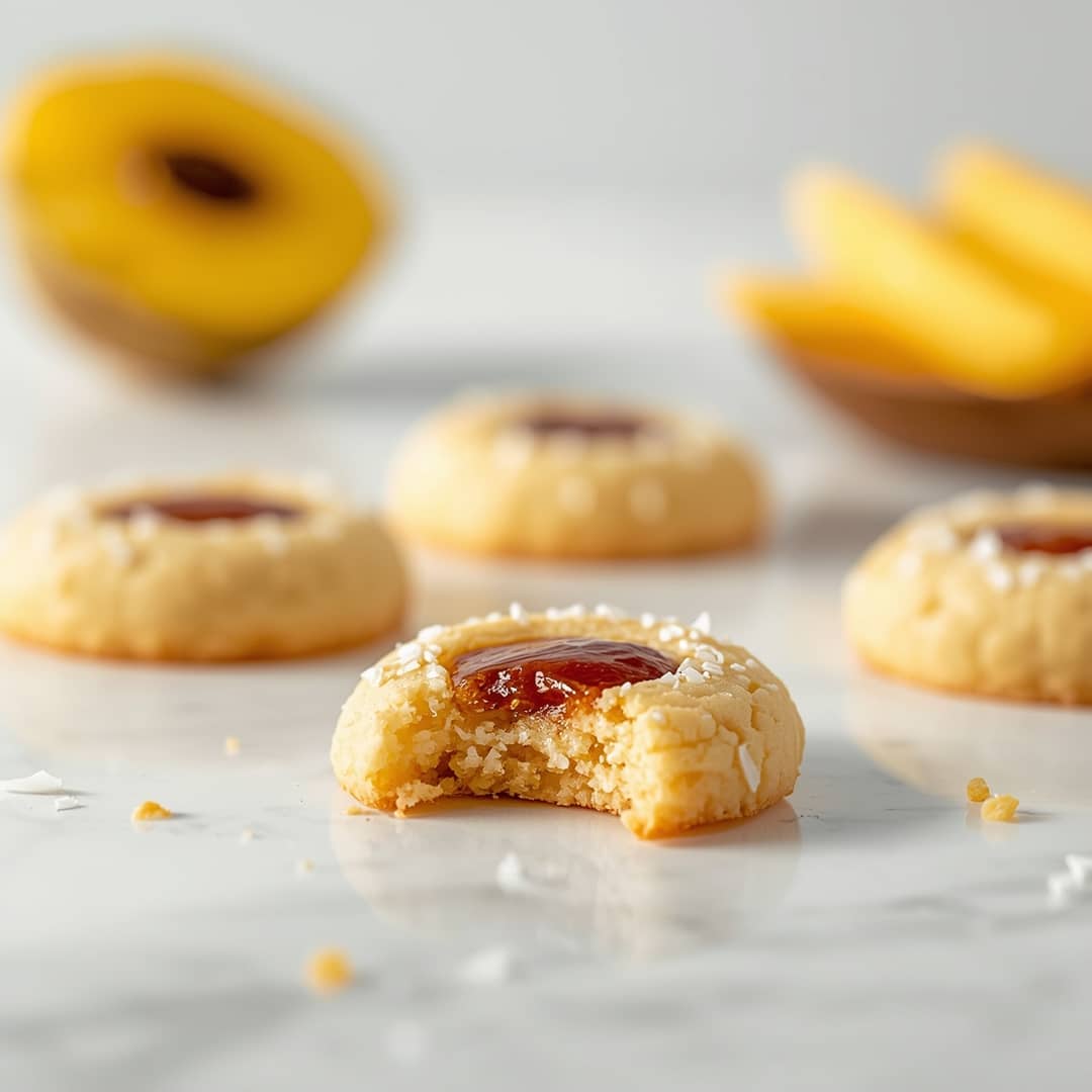 Sunshine In A Bite Hawaiian Pineapple Coconut Thumbprint Cookies