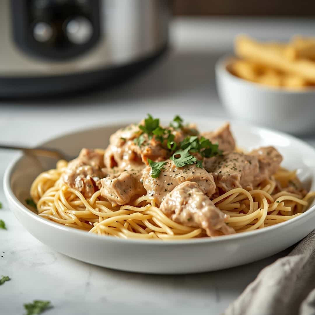 Super Creamy Crockpot Angel Chicken