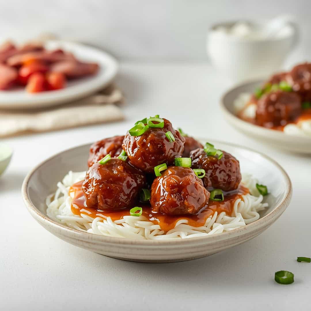 Sweet Sour Beef Meatballs Sticky Saucy