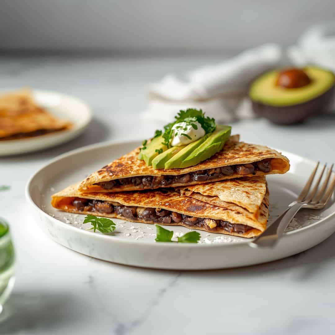 Vegan Quesadillas With Black Beans Avocado Recipe