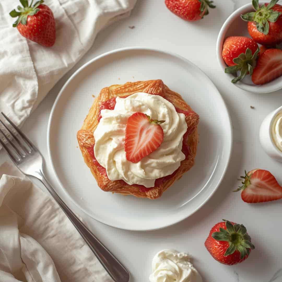 Vegan Strawberry Cream Danish