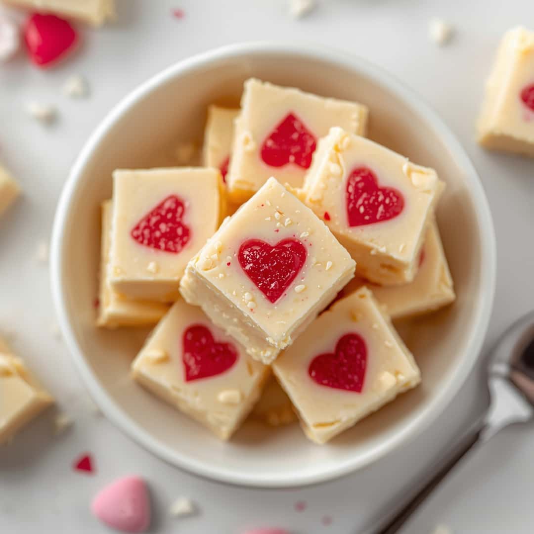 White Chocolate Valentine Fudge 2 White Chocolate Valentine Fudge