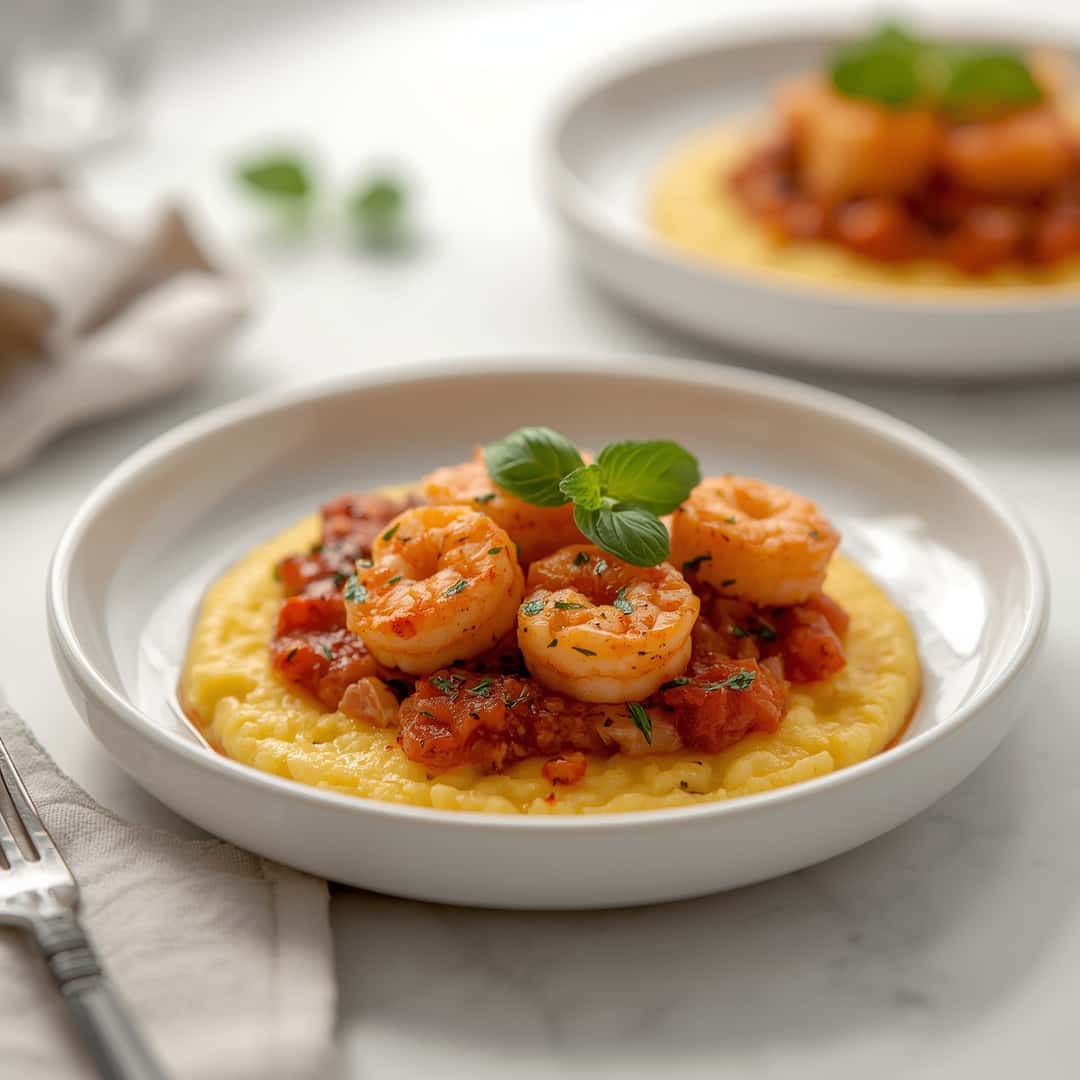 Bruschetta Shrimp Polenta Casserole Thats Comforting Elegant