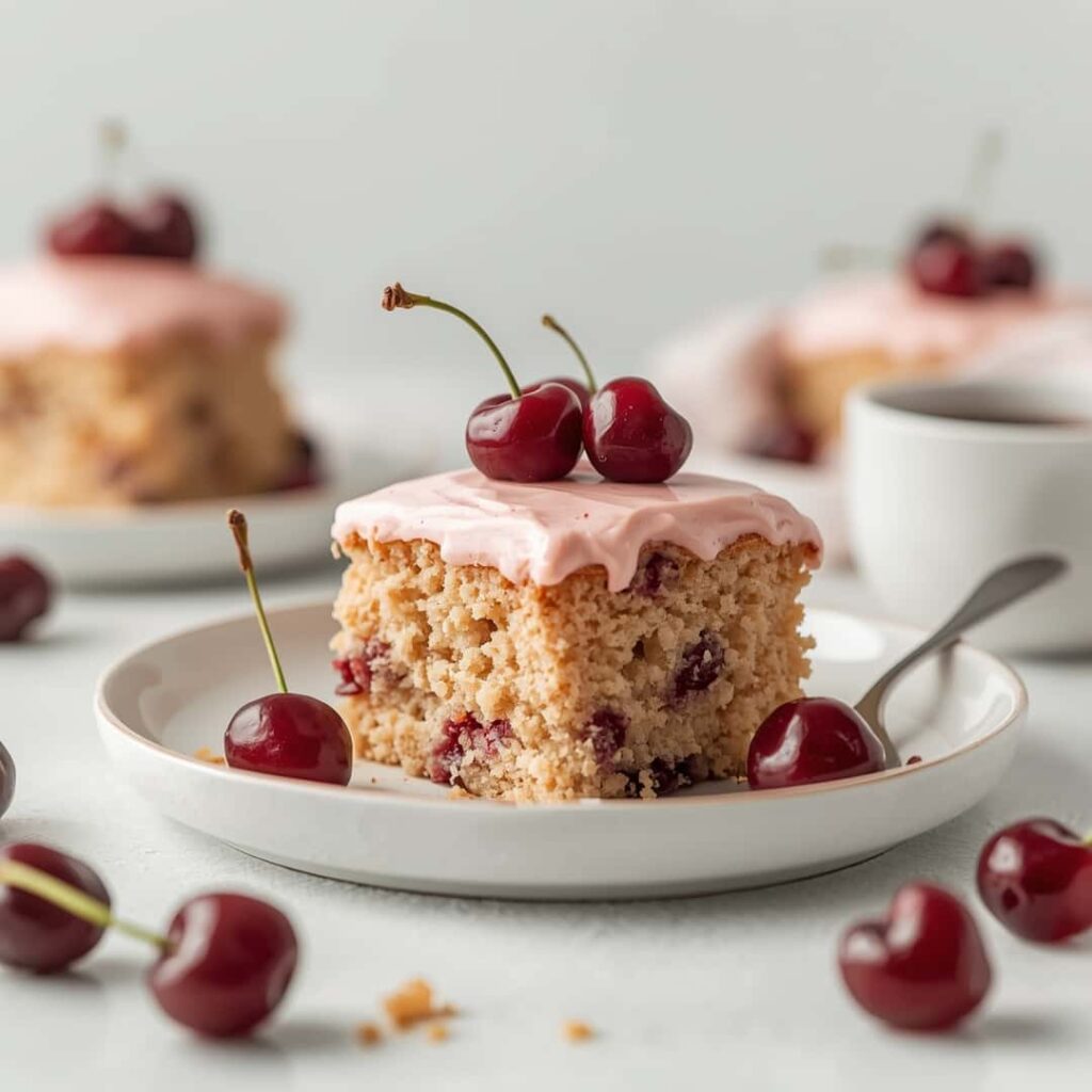 Cherry Cake with Creamy Cherry Frosting