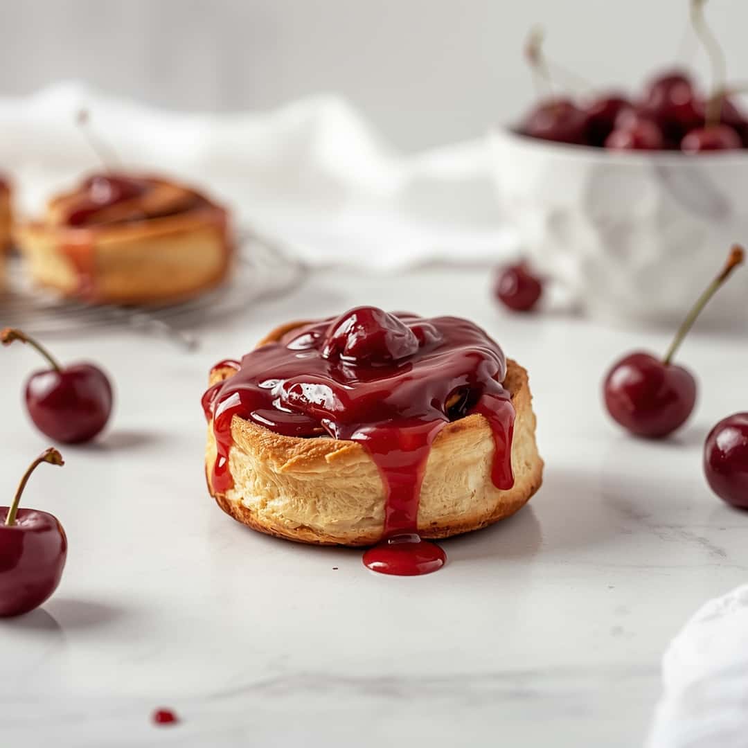Cherry Cinnamon Rolls with Homemade Filling
