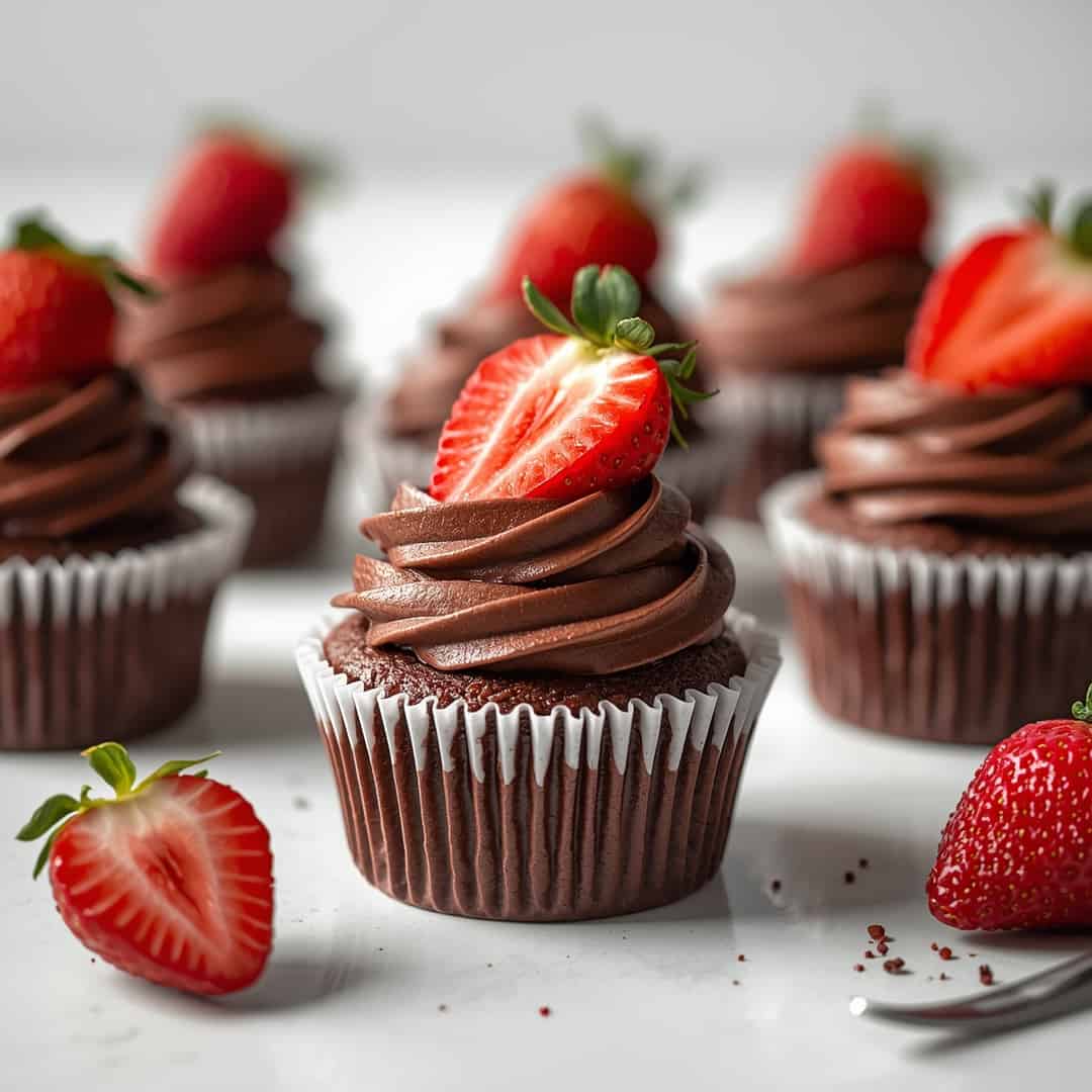Chocolate Covered Strawberry Cupcakes