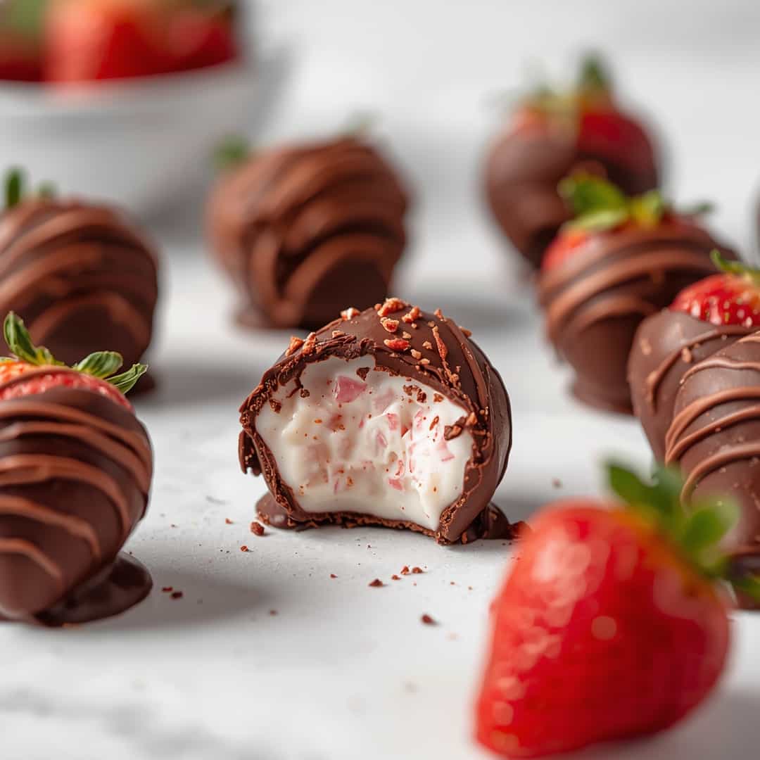 Chocolate Covered Strawberry Yogurt Bites 2 Chocolate Covered Strawberry Yogurt Bites