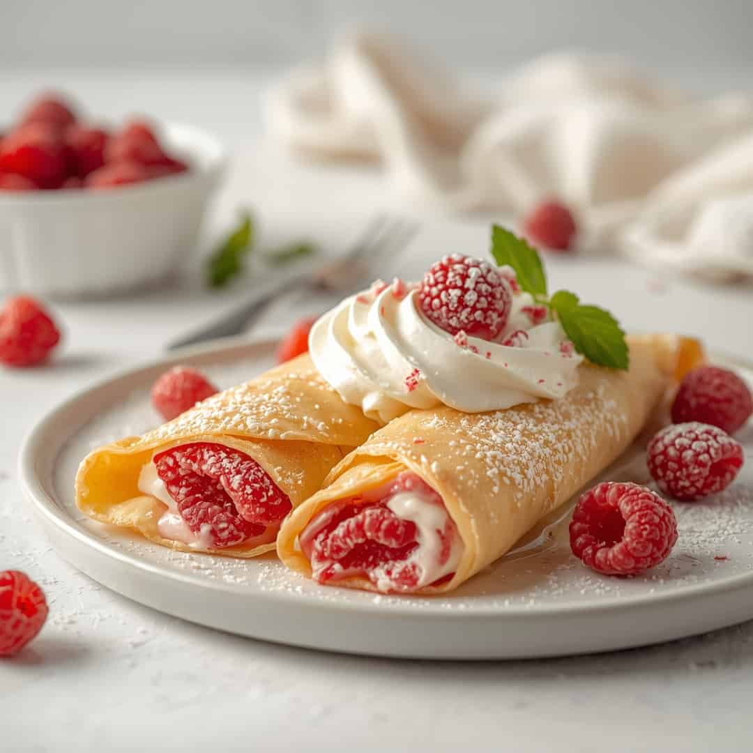 Decadent Raspberry Vanilla Cream Crepes Light Fluffy Delight