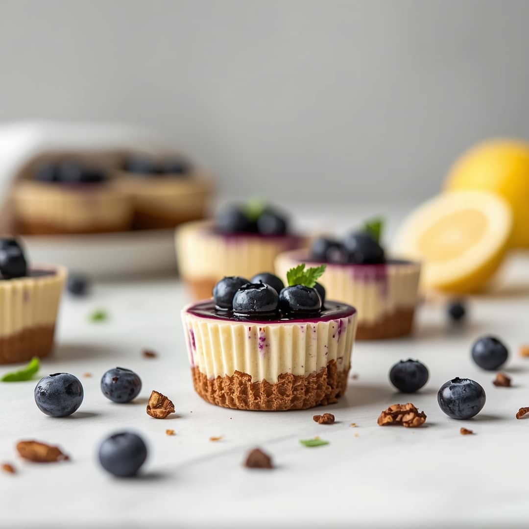 Delicious Mini Lemon Blueberry Cheesecakes Recipe