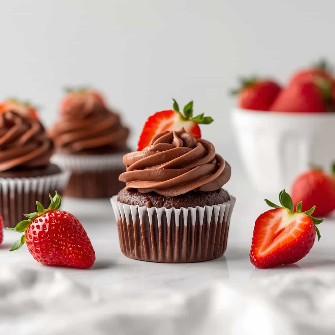 Easy Chocolate Strawberry Cupcakes 2 Easy Chocolate Strawberry Cupcakes