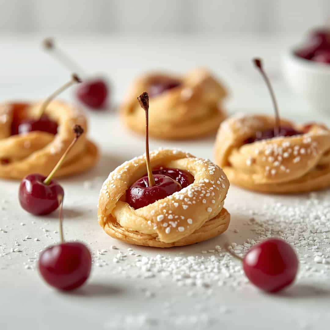 Flaky Puff Pastry Cherry Bombs