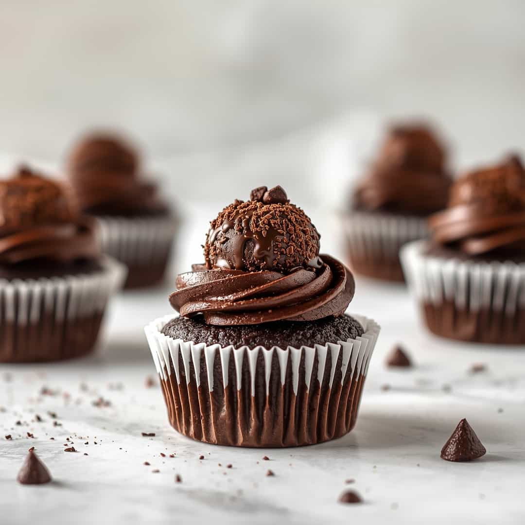Fudgy Chocolate Truffle Cupcakes 2 Fudgy Chocolate Truffle Cupcakes