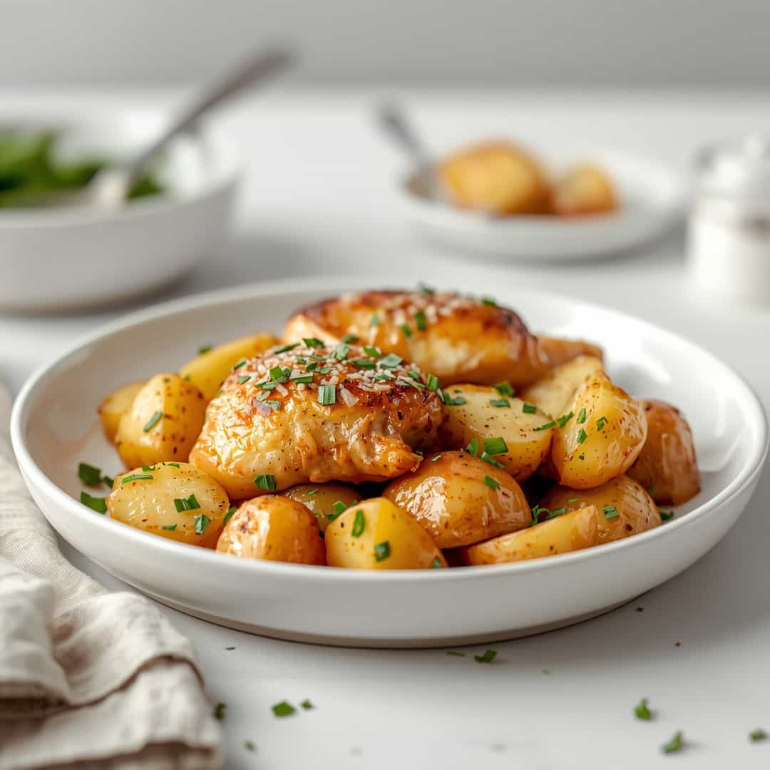 Garlic Parmesan Crockpot Chicken Potatoes