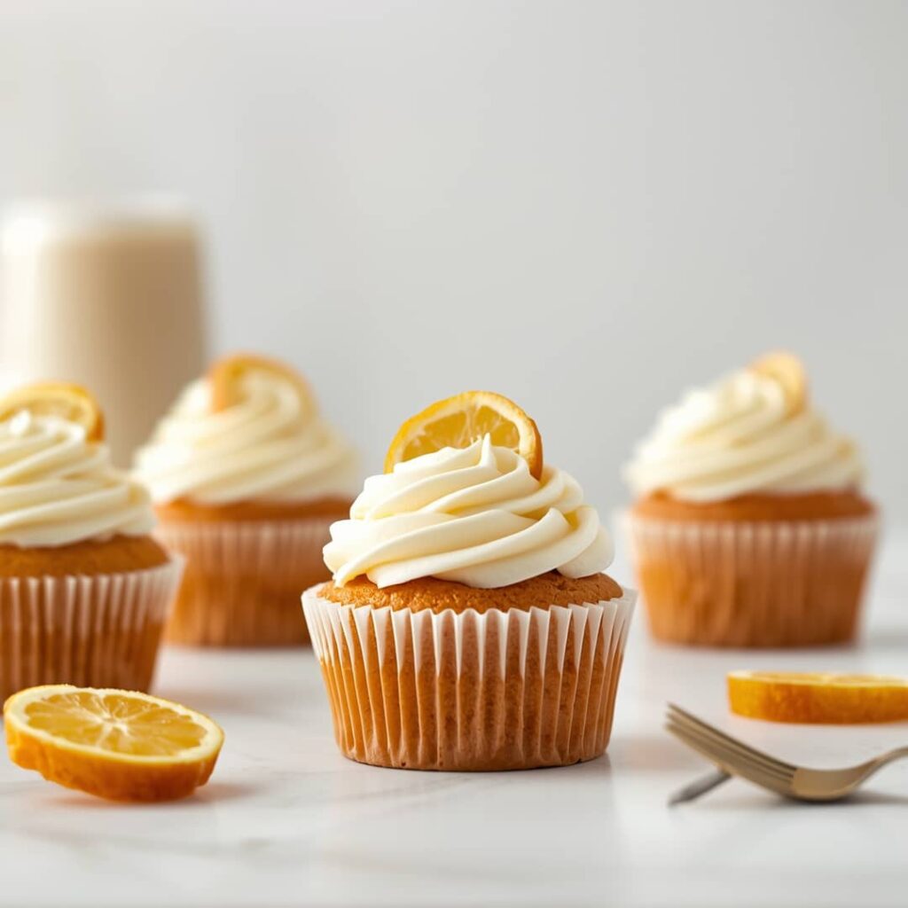 Golden Angel Food Cupcakes