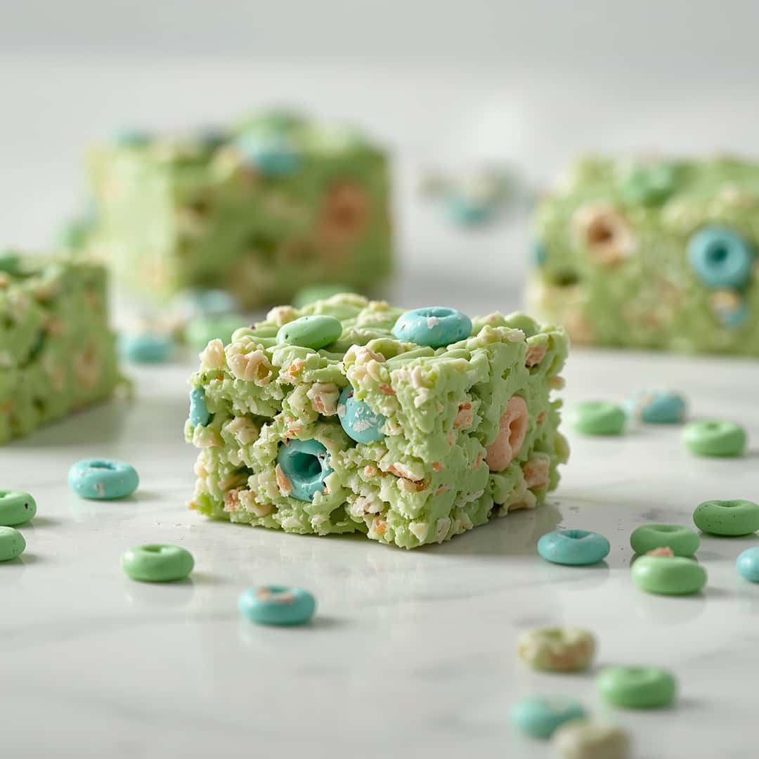 Green Lucky Charms Rice Krispie Treats 2 Green Lucky Charms Rice Krispie Treats