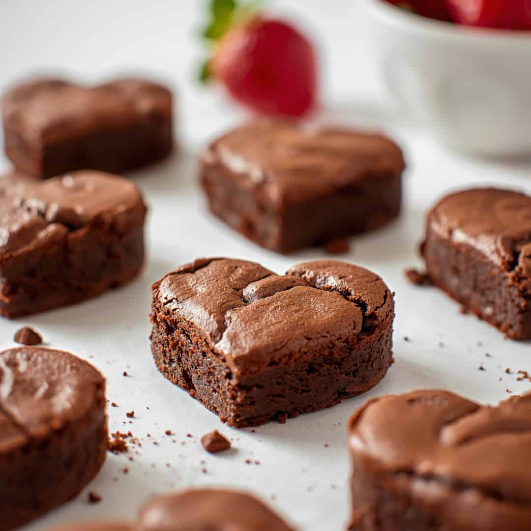 Heart Shaped Non Alcoholic Brownies