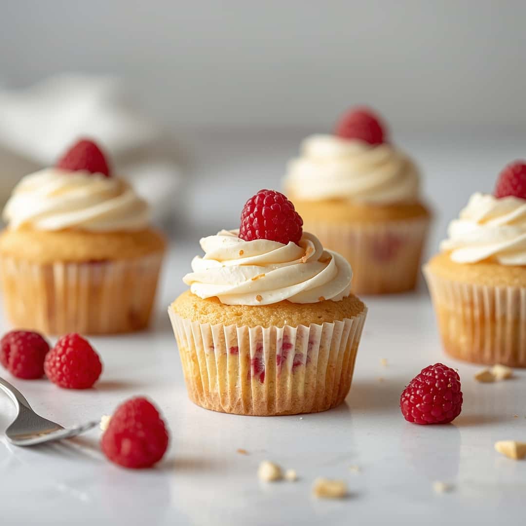 Heavenly Almond Wedding Cake Cupcakes with Raspberry Filling 2 Heavenly Almond Wedding Cake Cupcakes with Raspberry Filling