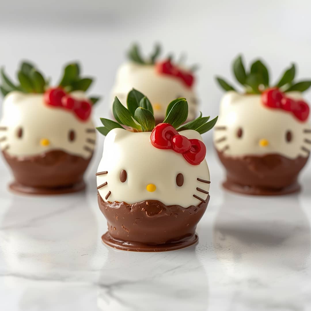 Hello Kitty Chocolate Strawberries 2 Hello Kitty Chocolate Strawberries