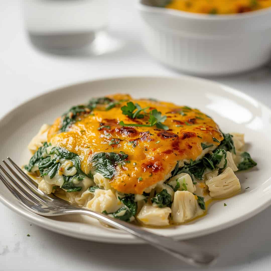High Protein Spinach And Artichoke Chicken Casserole Recipe