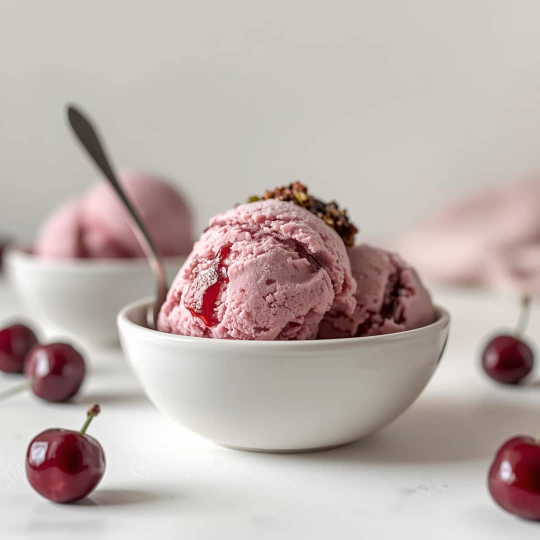 Homemade Cherry Garcia Ice Cream