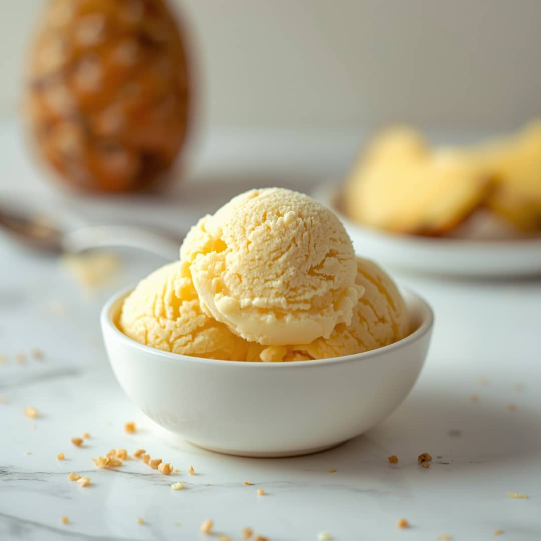 Homemade Pineapple Ice Cream 2 Homemade Pineapple Ice Cream