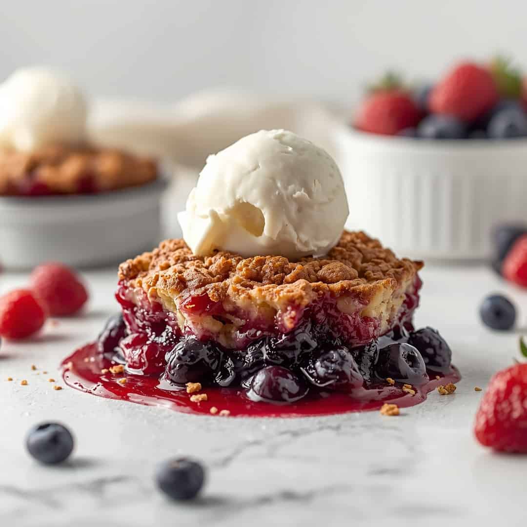 Juicy Triple Berry Dump Cake