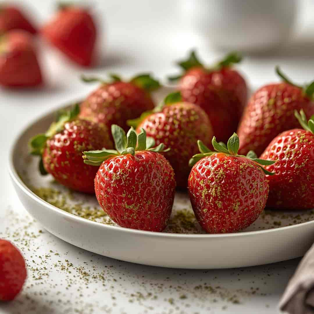 Matcha-Covered Strawberries