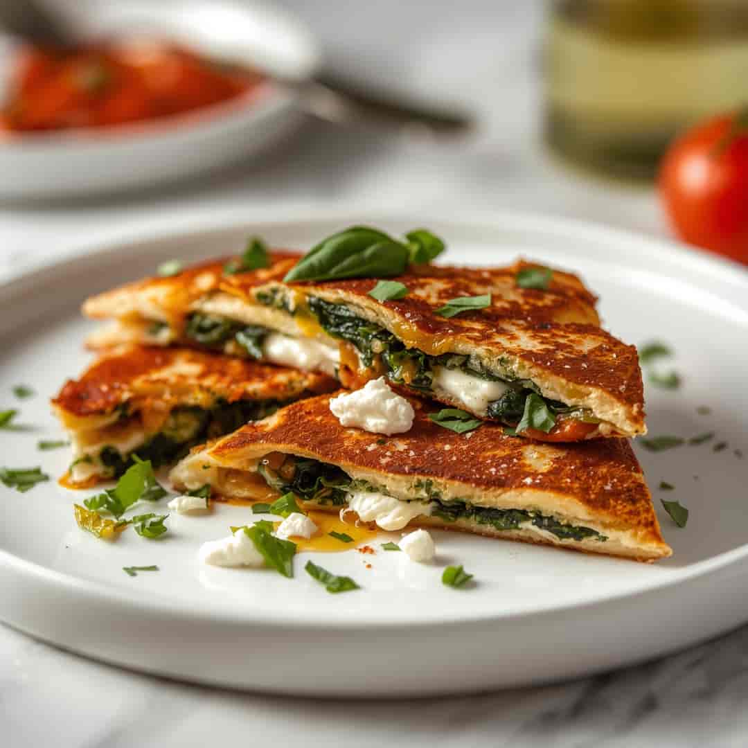 Mediterranean Quesadillas Spinach Feta Mozzarella 2 Mediterranean Quesadillas Spinach Feta Mozzarella
