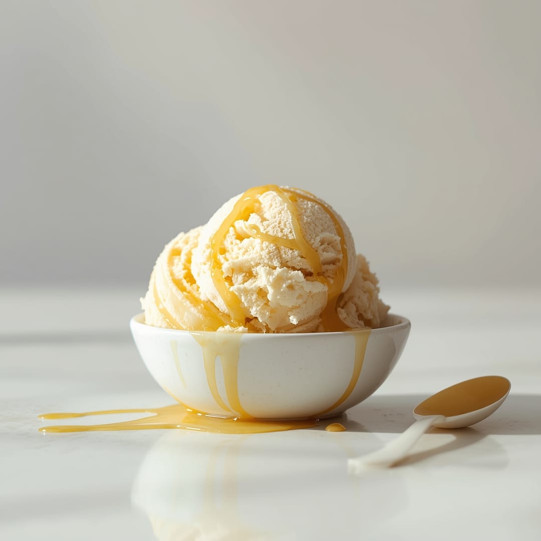 No Churn Honey Vanilla Ice Cream