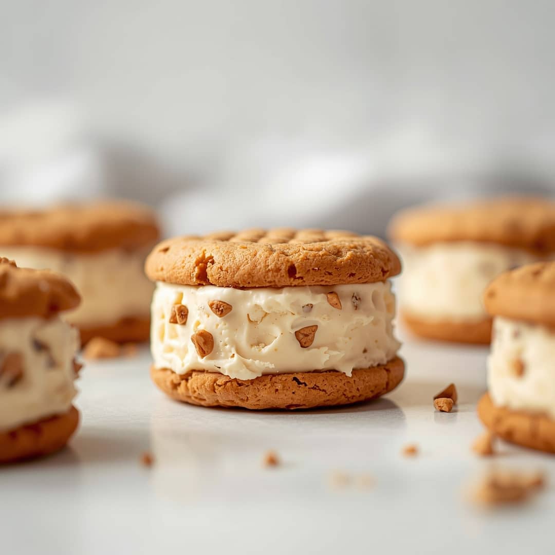Peanut Butter Cookie Ice Cream Sandwiches