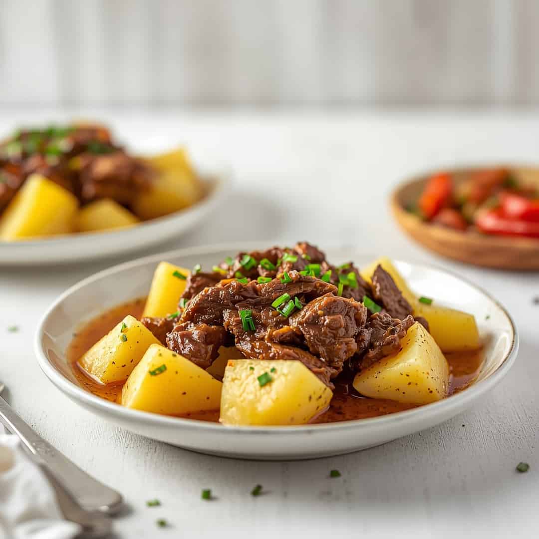 Slow Cooker Garlic Butter Beef And Potatoes Recipe