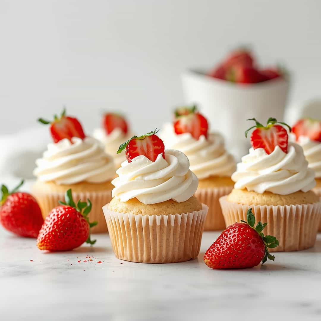 Strawberries and Cream Cupcakes