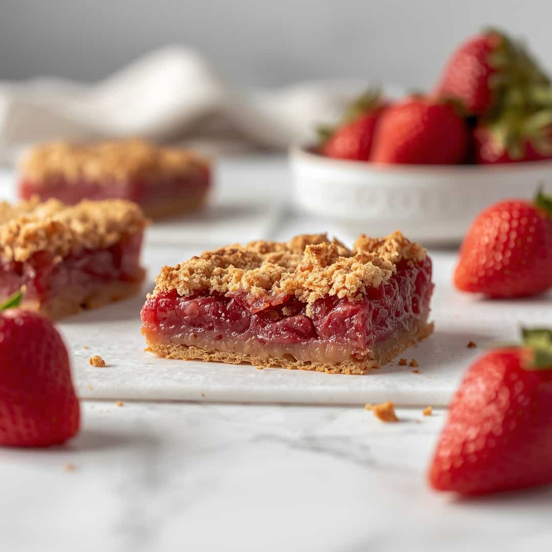 Strawberry Rhubarb Crumble Bars Recipe