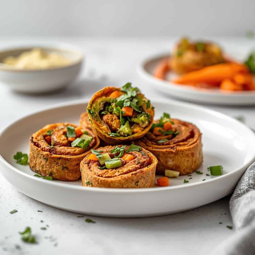 Vegan Veggie Pinwheels With Broccoli Carrots Recipe 2 Vegan Veggie Pinwheels With Broccoli Carrots Recipe