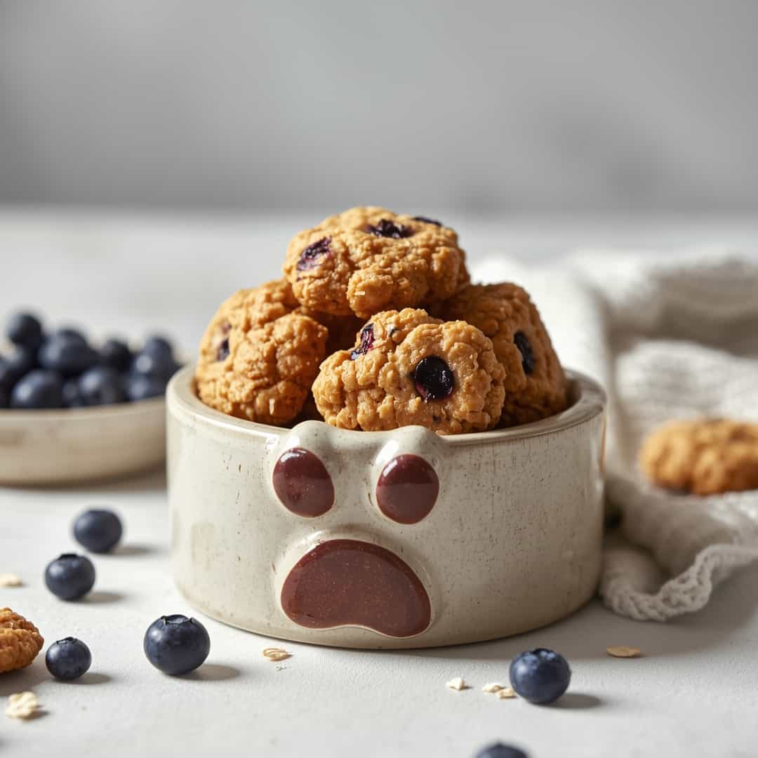 Blueberry Oatmeal Dog Biscuits