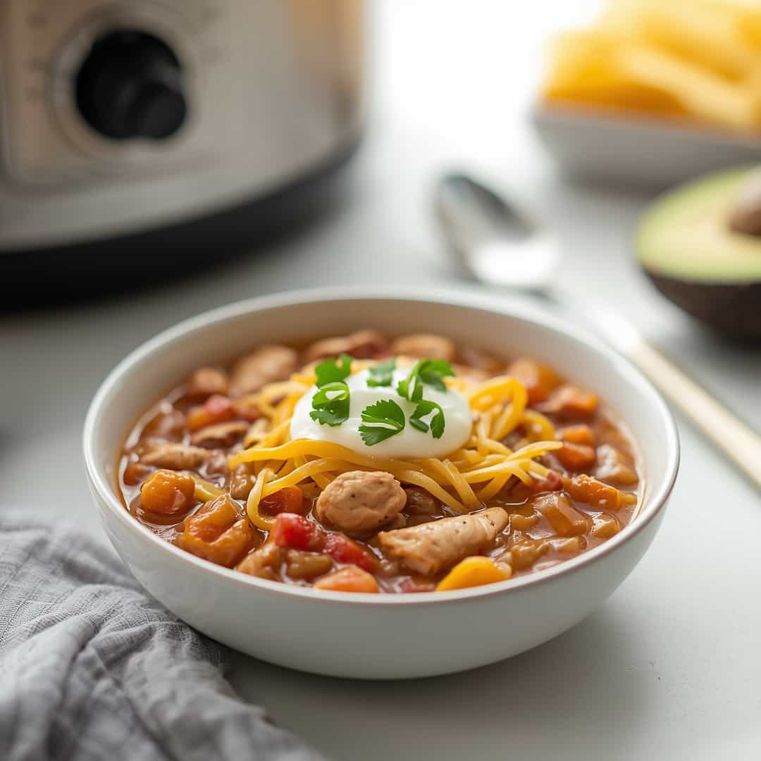 Crock Pot Cream Cheese Chicken Chili Recipe