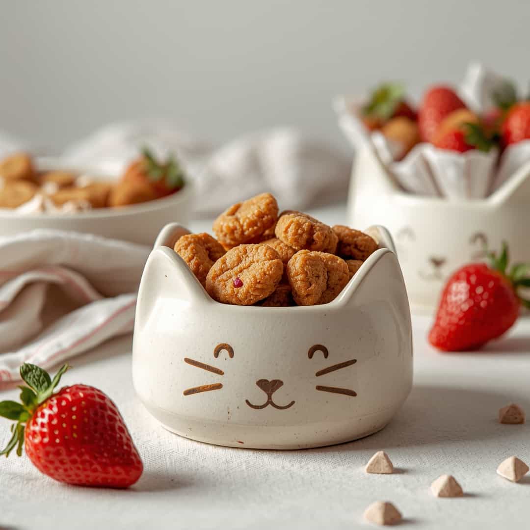 Easy Homemade Strawberry Cat Treats 2 Easy Homemade Strawberry Cat Treats
