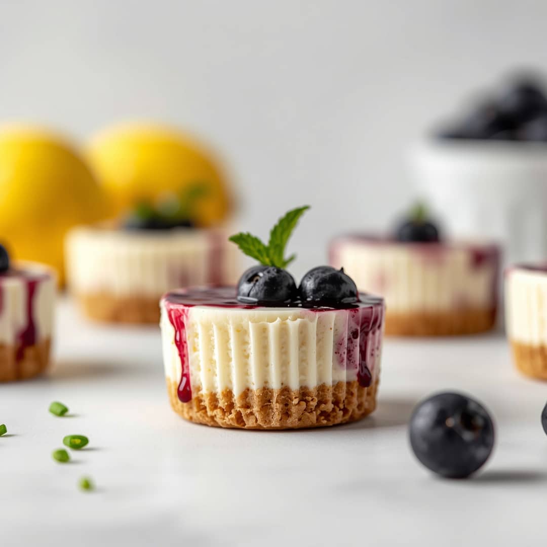 Easy Lemon Blueberry Cheesecake Bites