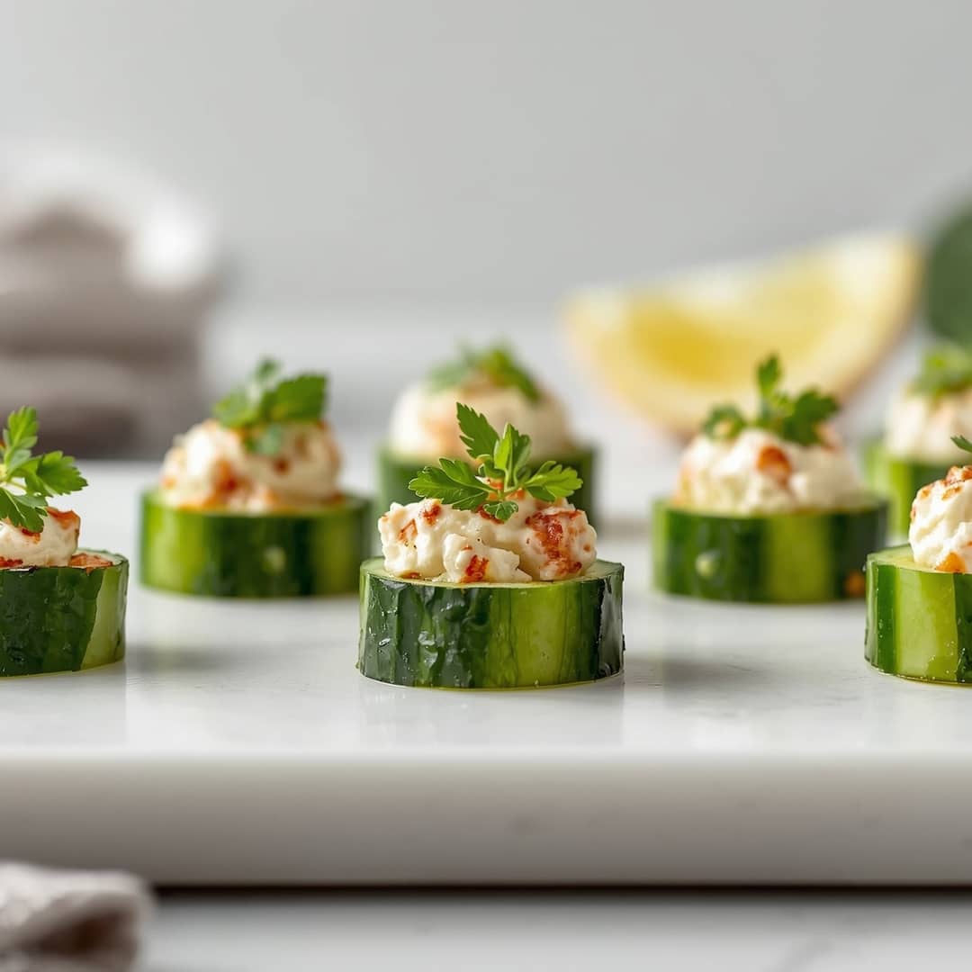 Easy Spicy Cucumber Cottage Cheese Bites