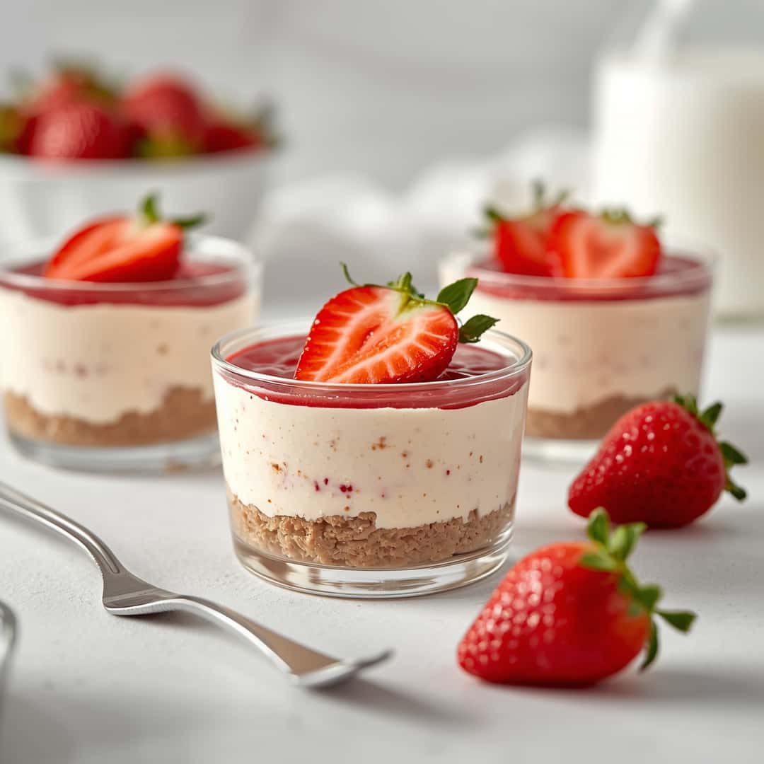 Fresh Strawberry Cheesecake Cups