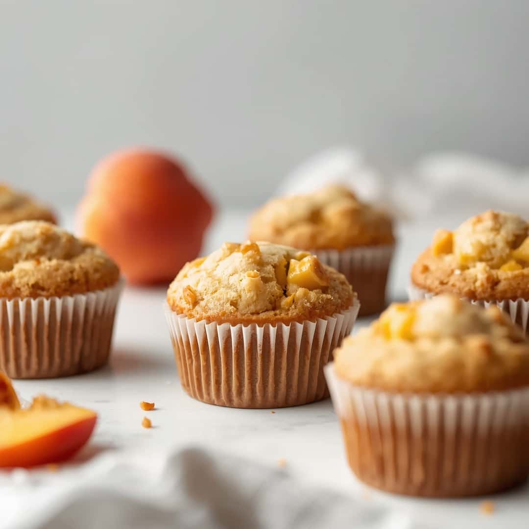Homemade Peach Cobbler Muffins