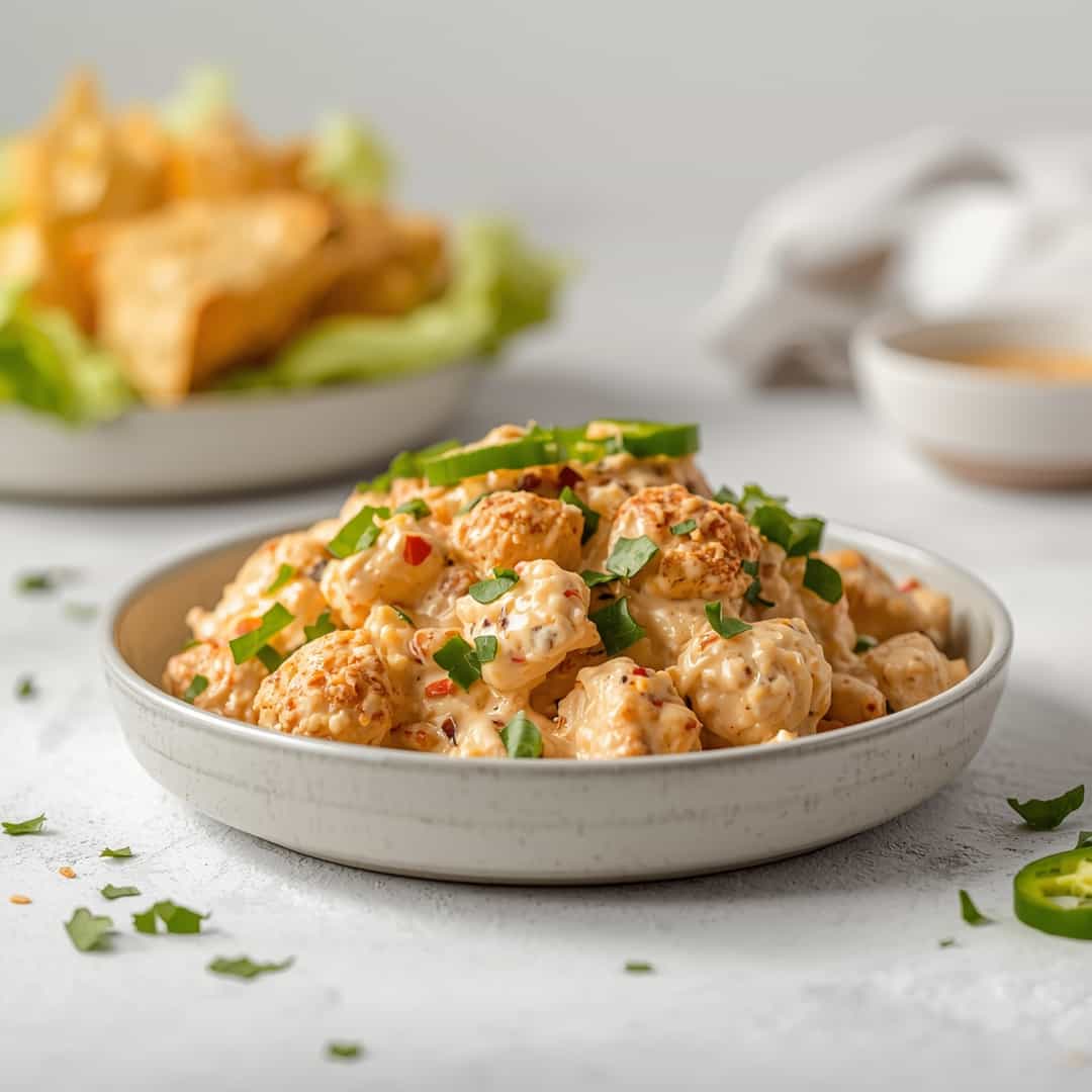 Keto Jalapeno Popper Chicken Salad Creamy Spicy 2 Keto Jalapeno Popper Chicken Salad Creamy Spicy