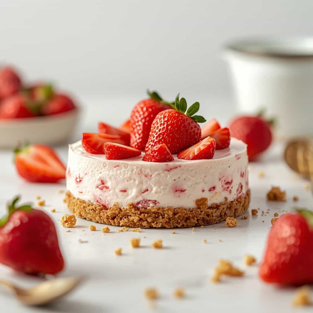 No-Bake Strawberry Crunch Cheesecake