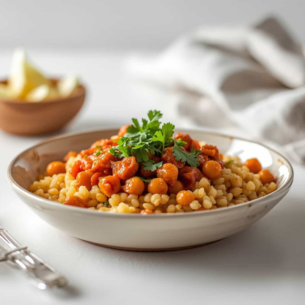 One Pot Moroccan Couscous With Chickpeas Recipe
